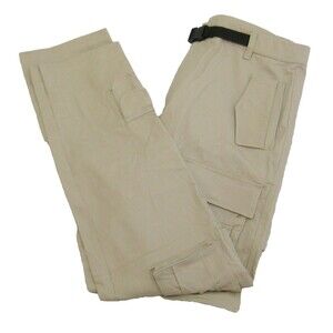 BT Battle Tested Mens (Size 34x34) Beige Tactical Cargo Pants 18 Pockets! Belted